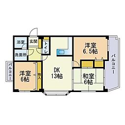 メルローズ寺塚 3LDKの間取図画像