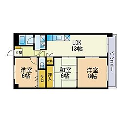 クレストG34 3LDKの間取図画像