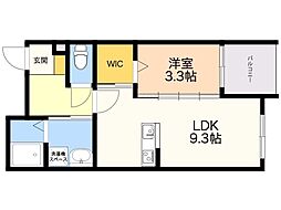 モアプラス井尻インディヴィ 1LDKの間取図画像