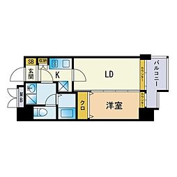 エンクレスト平尾2 2Kの間取図画像