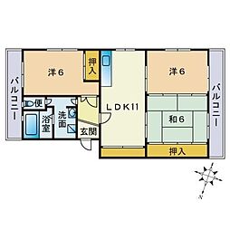 ヴィラージュ曰佐 3LDKの間取図画像