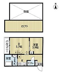BLISS横手 1SKの間取図画像