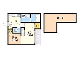 CieloGarden折立 ワンルームの間取図画像