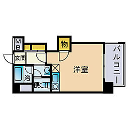 グレース高宮 ワンルームの間取図画像