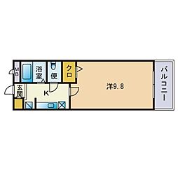 エランドール谷 1Kの間取図画像