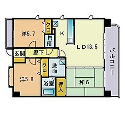 オクトス南山荘通 3LDKの間取図画像