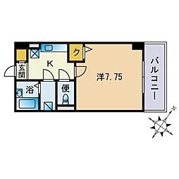 コスモコート 1Kの間取図画像