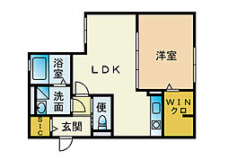 ウィズハイム長丘 1LDKの間取図画像