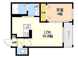 (仮称)Cherim大橋 1LDKの間取図画像