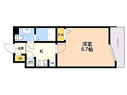 ダイナコートエスタディオ平尾駅前 1Kの間取図画像