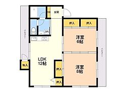 パークサイド長丘 2LDKの間取図画像