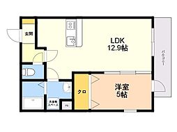 ロイヤル大橋駅前 1LDKの間取図画像