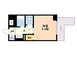 ダイナコート大橋レジックス 1Kの間取図画像