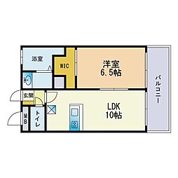 プレジュール大橋 1LDKの間取図画像