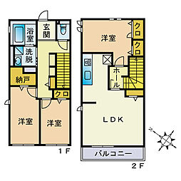 ウイング平尾II 3LDKの間取図画像