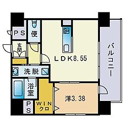 ドルチェヴィータ大橋 1LDKの間取図画像