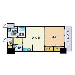 ヴィアーレ大橋 1DKの間取図画像