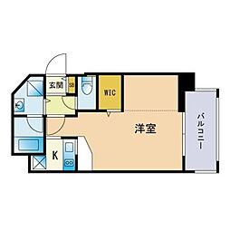 ハイアート2 ワンルームの間取図画像