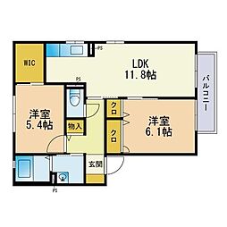 シャーメゾン野方A棟 2LDKの間取図画像