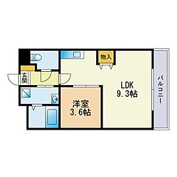 姪浜Silky1 1LDKの間取図画像