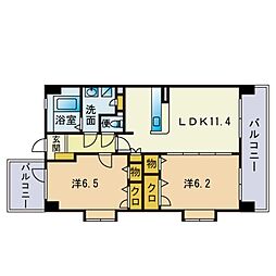 ヴィーブル 2LDKの間取図画像