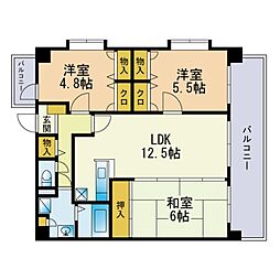 ドミール姪浜 3LDKの間取図画像
