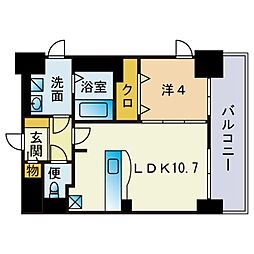 ブライトンハイツ愛宕 1LDKの間取図画像