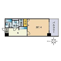 フォーライフ小戸 1Kの間取図画像
