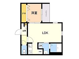 cherim姪浜西2 1LDKの間取図画像