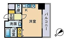アーバンシティオ愛宕 ワンルームの間取図画像