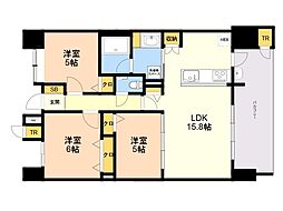 S-RESIDENCE愛宕SOUTH 3LDKの間取図画像