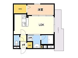 Q-STAGE姪浜 1LDKの間取図画像