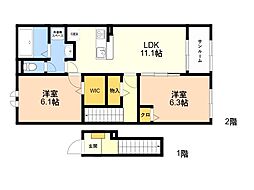 パークサイド3 2LDKの間取図画像