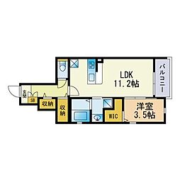 アリターレ3 1LDKの間取図画像