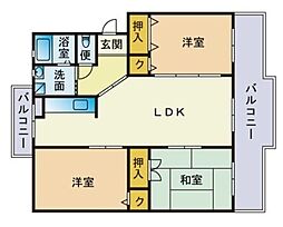 コムフォート秋桜 3LDKの間取図画像