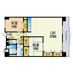 リージェント前原 2LDKの間取図画像