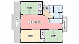 コムフォート秋桜 3LDKの間取図画像
