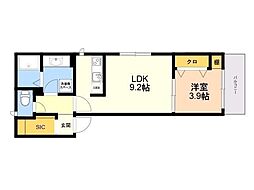 ラシックランテ前原東 1LDKの間取図画像