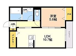 サニーガーデン糸島 1LDKの間取図画像