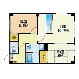 セルディアB 2LDKの間取図画像