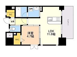 福岡市西区周船寺3丁目マンション 1LDKの間取図画像