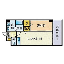アメニティ九大学研都市駅前 1LDKの間取図画像