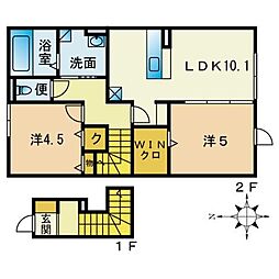 D-room彩都ピア 2LDKの間取図画像