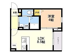 新築robot home 今宿 1LDKの間取図画像