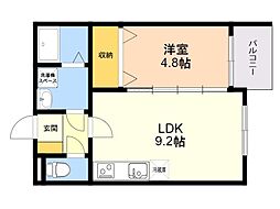 オルノミ 2階1LDKの間取り