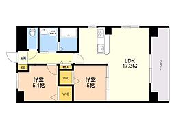 VALENTIA友泉亭 2LDKの間取図画像