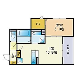 D-roomサクランボ 1LDKの間取図画像