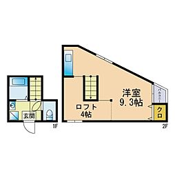 サンジュリアン別府 ワンルームの間取図画像