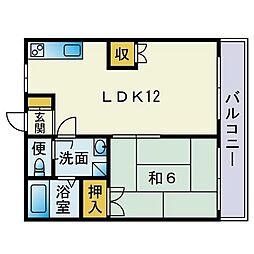 ロイヤル壱番館 1LDKの間取図画像
