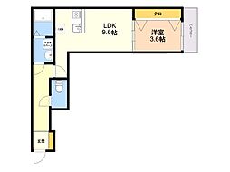 SunMark賀茂 1LDKの間取図画像